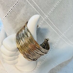 Elegant Gold and Silver Women's Cuff Bracelet